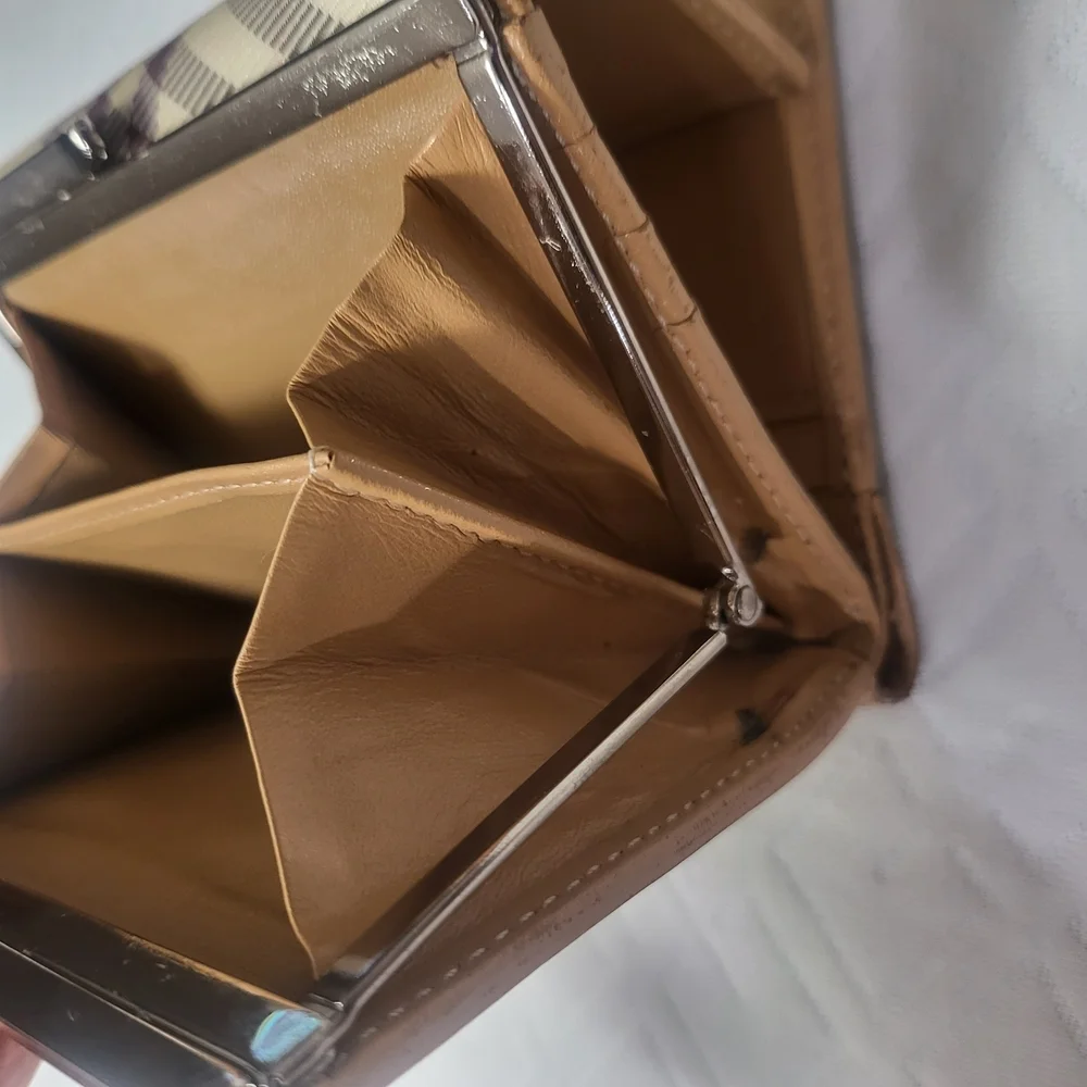 Burberry Beige and Brown Check Wallet - Picture 7 of 9